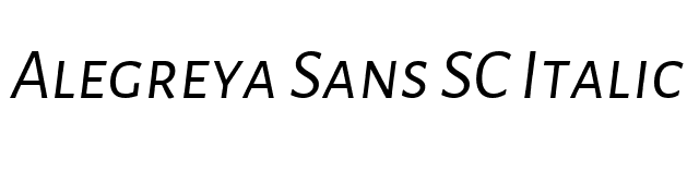 Alegreya Sans SC Italic font preview