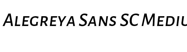 Alegreya Sans SC Medium Italic font preview