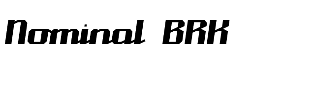 Nominal BRK font preview