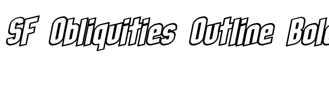 SF Obliquities Outline Bold font preview